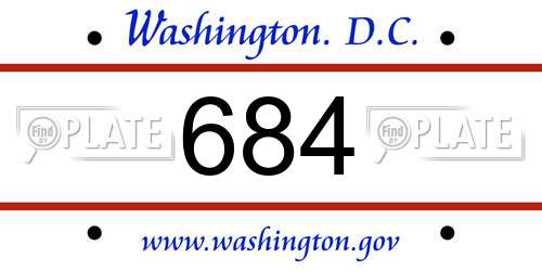 684 District Of Columbia License Plate