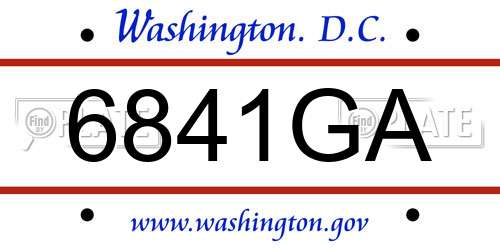 6841GA District Of Columbia License Plate