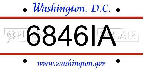 6846IA District Of Columbia License Plate