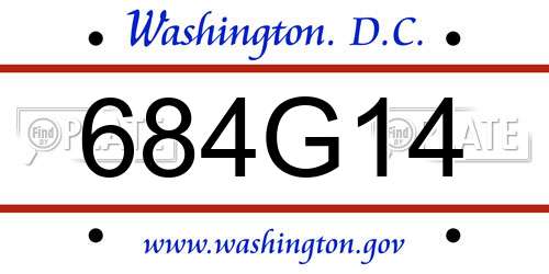 684G14 District Of Columbia License Plate