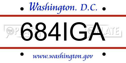 684IGA District Of Columbia License Plate