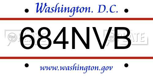 684NVB District Of Columbia License Plate