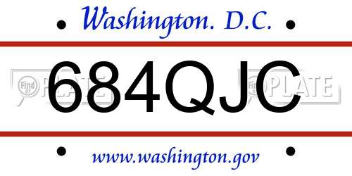 684QJC District Of Columbia License Plate