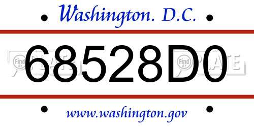 68528D0 District Of Columbia License Plate