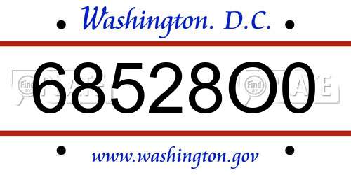 68528O0 District Of Columbia License Plate