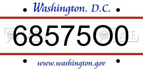 68575O0 District Of Columbia License Plate