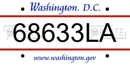 68633LA District Of Columbia License Plate