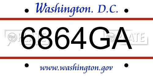 6864GA District Of Columbia License Plate