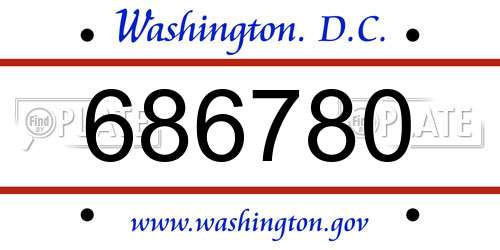 686780 District Of Columbia License Plate
