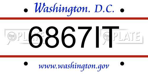 6867IT District Of Columbia License Plate