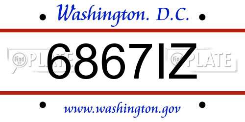 6867IZ District Of Columbia License Plate