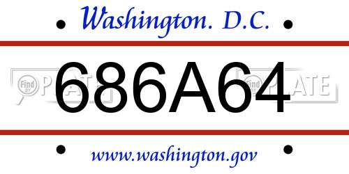 686A64 District Of Columbia License Plate