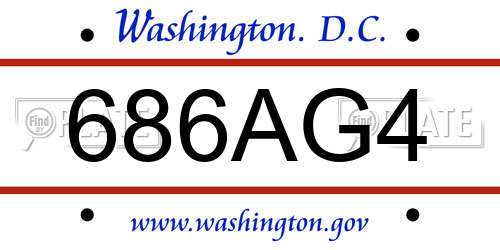 686AG4 District Of Columbia License Plate