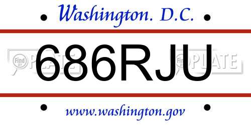 686RJU District Of Columbia License Plate