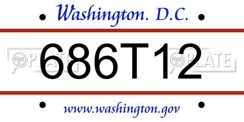 686T12 District Of Columbia License Plate