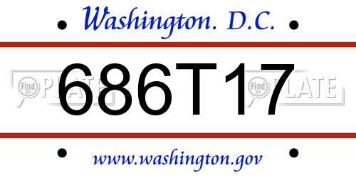 686T17 District Of Columbia License Plate