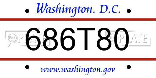 686T80 District Of Columbia License Plate