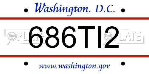 686TI2 District Of Columbia License Plate