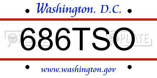 686TSO District Of Columbia License Plate