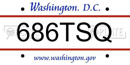 686TSQ District Of Columbia License Plate