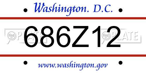 686Z12 District Of Columbia License Plate