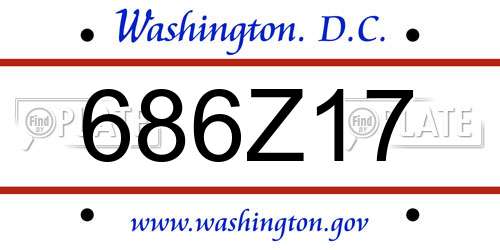 686Z17 District Of Columbia License Plate