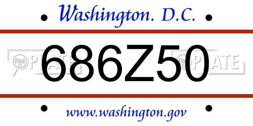686Z50 District Of Columbia License Plate