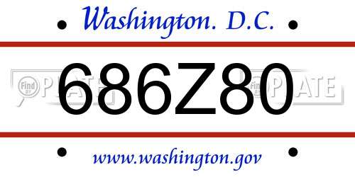 686Z80 District Of Columbia License Plate