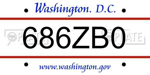 686ZB0 District Of Columbia License Plate