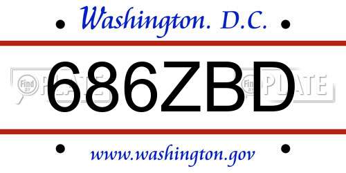 686ZBD District Of Columbia License Plate
