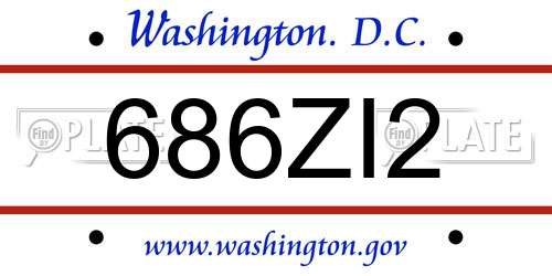 686ZI2 District Of Columbia License Plate