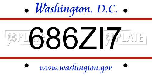 686ZI7 District Of Columbia License Plate