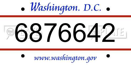 6876642 District Of Columbia License Plate