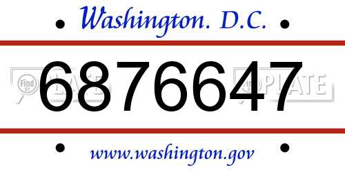 6876647 District Of Columbia License Plate