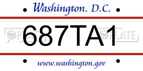 687TA1 District Of Columbia License Plate