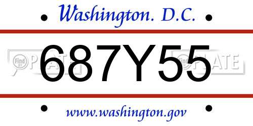 687Y55 District Of Columbia License Plate