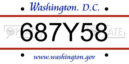 687Y58 District Of Columbia License Plate
