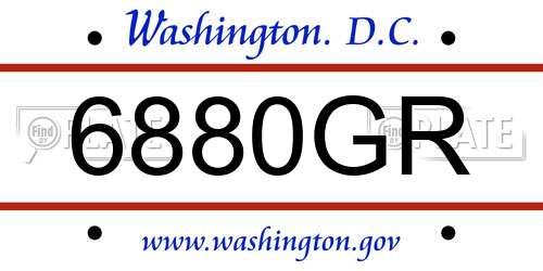 6880GR District Of Columbia License Plate
