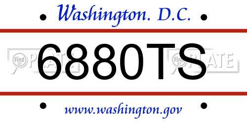 6880TS District Of Columbia License Plate