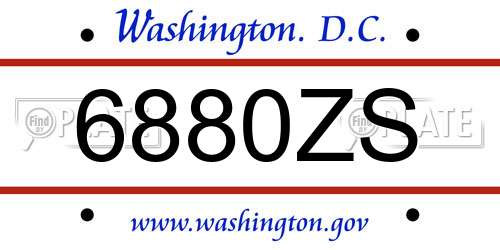 6880ZS District Of Columbia License Plate