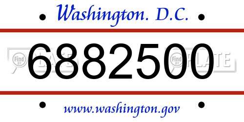 6882500 District Of Columbia License Plate