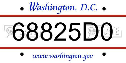 68825D0 District Of Columbia License Plate