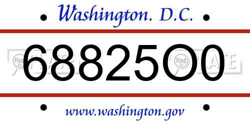 68825O0 District Of Columbia License Plate