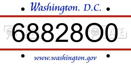 68828O0 District Of Columbia License Plate