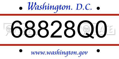 68828Q0 District Of Columbia License Plate