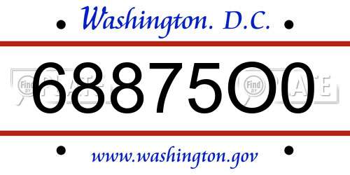 68875O0 District Of Columbia License Plate