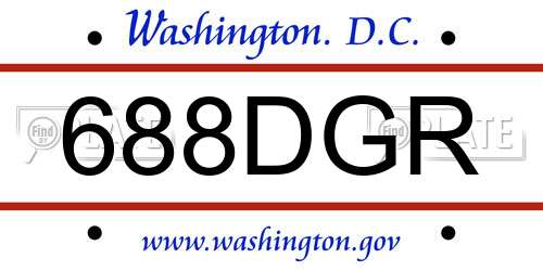 688DGR District Of Columbia License Plate