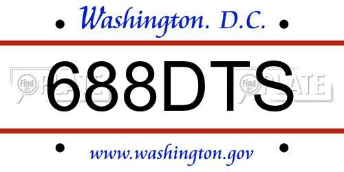 688DTS District Of Columbia License Plate