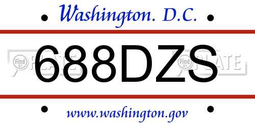 688DZS District Of Columbia License Plate