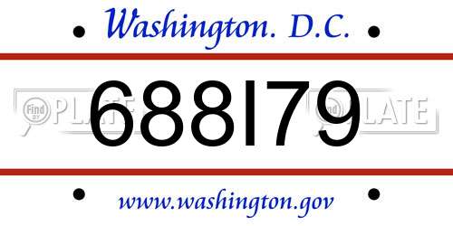 688I79 District Of Columbia License Plate